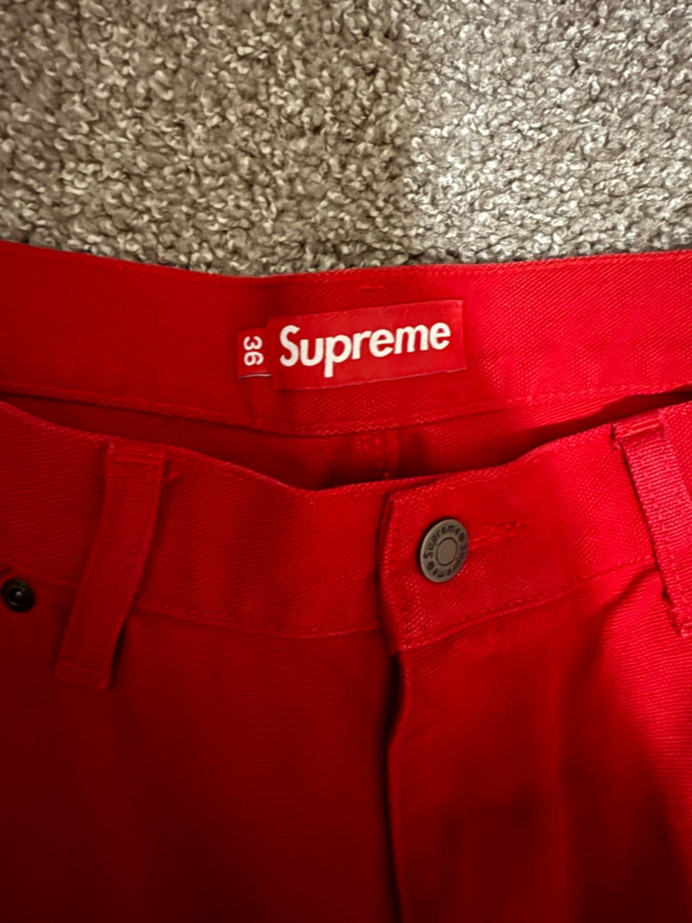 Supreme Red Carpenter Pants
